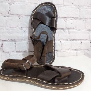 Nefes Barefoot Handmade X Brown Leather Sandals Size 7.5 Women's